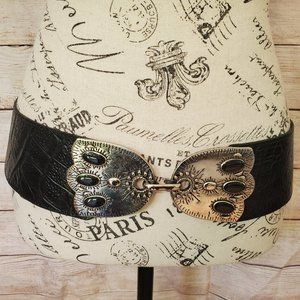 VINTAGE 1990's MZ NEW YORK TOP GRAIN CROCODILE EMBOSSED LEATHER  BELT